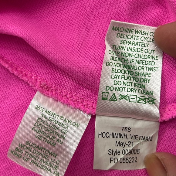 Lilly Pulitzer Martina Luxletic Ruffle Long Sleeve Polo Plumeria Pink L - Picture 14 of 14